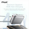 MWC PowerStar MS20K I 45W Super Fast Charging I 20000mAh Li-Polymer Battery I Digital Display I CCC Approved I 10000+ Bending test Attached Cable I Super Mini Size I Supported for Laptop, Mobile phone, MacBook & All other Devices. 