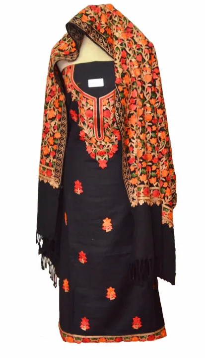 Black%20Embroidered%20Woolen%20Kashmiri%20Unstitched%20Kurta%20Shalwar%20&%20Shawl%20Set%20For%20Women%20-%20Image%203