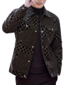 Korean 3D Checkerboard Jacket for Men, Stylish and Trendy Design. 
