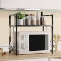 Single Microwave Ovenrack Adjustable Standing Countertop Condiment Oven Shelf Kitchen Accessorie. 