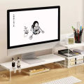 Double-Deck Computer Monitor Holder Transparent PC Screen Stand Bracket Desktop Display Storage Organizers For Office Working Queena. 