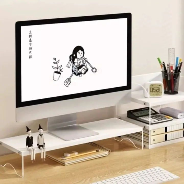 Double-Deck%20Computer%20Monitor%20Holder%20Transparent%20PC%20Screen%20Stand%20Bracket%20Desktop%20Display%20Storage%20Organizers%20For%20Office%20Working%20Queena%20-%20Image%206