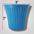 Round Plastic Pot For Indoor And Outdoor Suitable For Bedroom Living Room Office Desk Gardens - 8 Inches. 