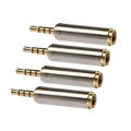 4 Pieces 2.5mm Male to 3.5mm Female Audio Headphone Jack Adapter Converter. 