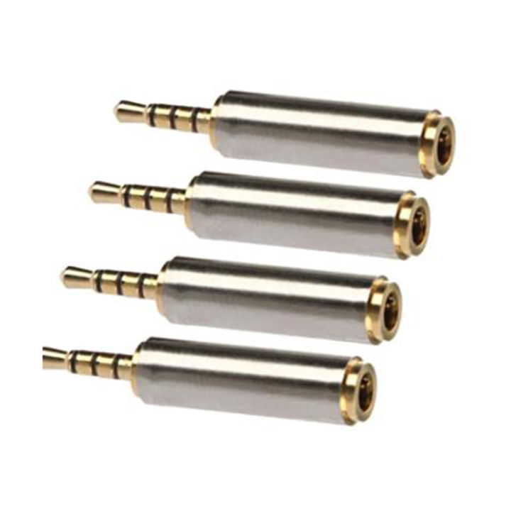 4 Pieces 2.5mm Male to 3.5mm Female Audio Headphone Jack Adapter Converter
