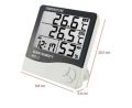 Humidity Clock HTC-2 Digital LCD C/F Temperature Humidity Meter Outdoor Thermometer Hygrometer Clock with 1m External Probe / By SmartGallery. 