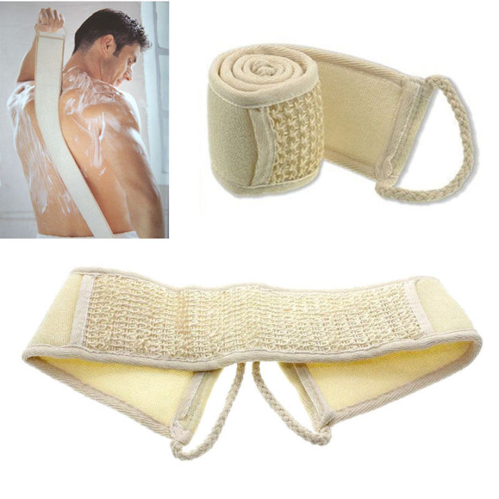 Tool Shower Loofah Strap Exfoliating Bathroom Jacuzzi Brush Clean Linen Bath Shower Tool Body Scrubber Natural
