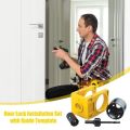 1Set New With Guide Template Door Lock Installation Kit Hand Tools Carbon Steel Knob Hole Drilling Tool Yellow For Door Knob Lock Door Drill Kit. 