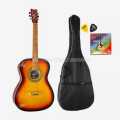 Givsun 150 Acoustic Guitar, Glossy Sun Brust Coloured Comes With Guitar Bag, String Set And 2 Alice Guitar Picks. 