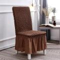 Dining Room Stretchy Chair Covers With Skirt, 4 Pcs Set. 