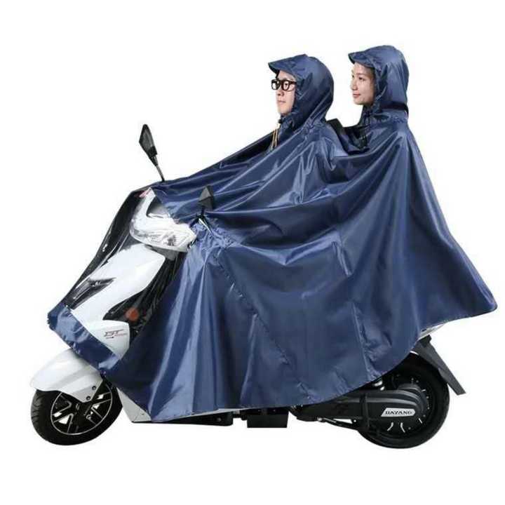 High Durable Double Head Bike Raincoat Navy Blue HS-3001