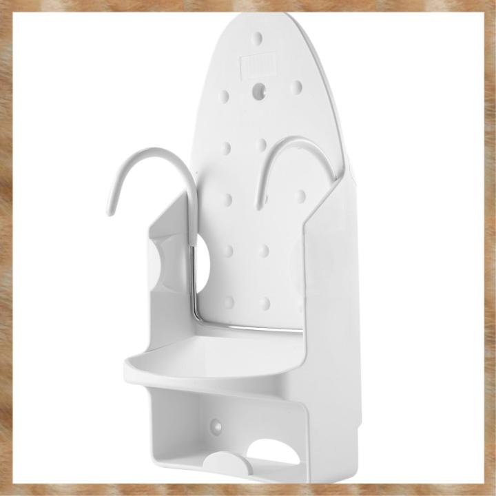 Kqueebee Ironing Board Holder Wall Mount Electric Iron Hanger Ironing Board Rack Ironing Board Storage Organizer White