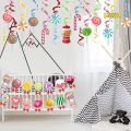 Party Decorations Set,Colorful Banner&Candy Themed Party Hanging Swirls Lollipop Decoration. 