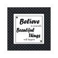 "happiness is not a destination" Quote- Matt laminated printed poster with checker Frame(4 pcs set)9x9Inch. 