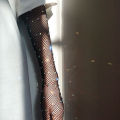 Elastic Rhinestones Mesh Full Finger Gloves Flash Fishing Net Punk Nightclub Cosplay Long Gloves. 