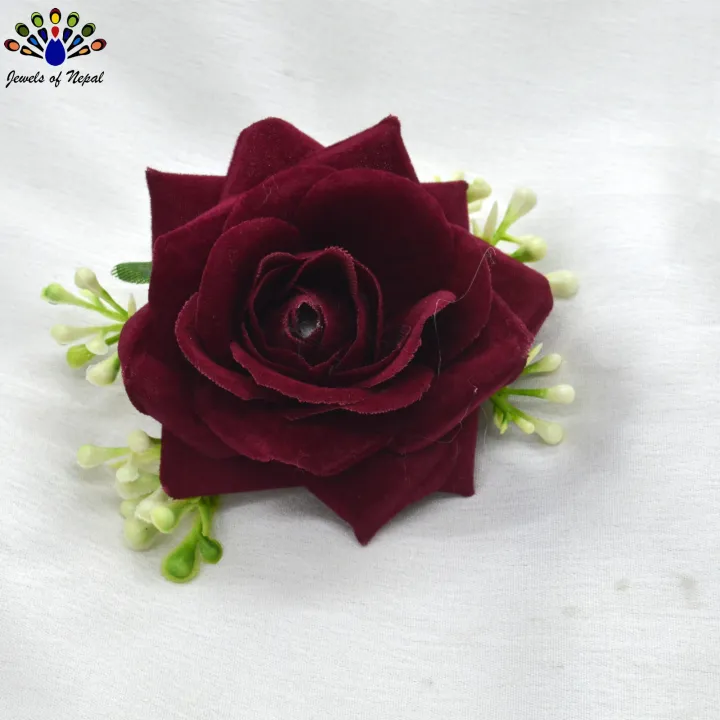 Faux%20Rose%20Flower%20Hair%20Embellishment%20For%20Women-%20Jewels%20of%20Nepal%20-%20Image%202
