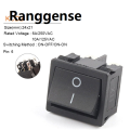 Ranggense Luxury 5PCS KCD2 24X21mm Electric Car Power Switch Red Black 4/6 Pin 2/3 Position 6A/10A 250V/125V ON-OFF/ON-OFF-ON/ON-ON Rocker Switch. 