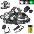 5000 lumens Bright Headlight Headlamp Flashlight With Rechargeable Batteries and Wall Charger for Hiking Camping Riding Fishing Hunting. 