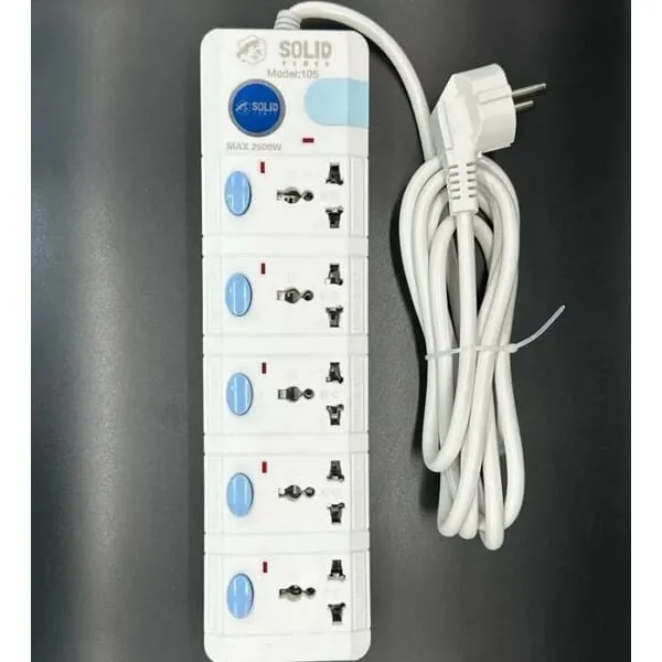 Solid Power 3 Meter Wire Good Quality 5 Socket Extension (Power ...