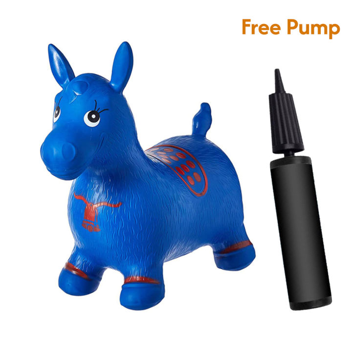 Inflatable Jumping & Riding Horse Hopper - Green Bouncing Animal Toy with Pump for Kids | Vendome Red Horse Hopper with Pump