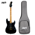 Jet Guitars JS 400 BK G HSS Roasted Maple Gold Hardware Black w/ Gigbag. 