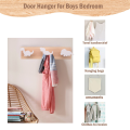 Kids Dinosaur Wall Mounted Coat Hooks Wooden Door Hanger for Boys Bedroom Nursery Playroom Decorations -White. 