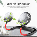 Speed adjustable hands-free fan Portable Handheld Mini fan headphones designed with neck strap suspension fan. 