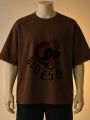 Lord Ganesha Graphic Print | Trishul & Om Spiritual Casual Printed T shirts | Cream, Brown, White. 