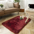 Premium Living Room Fuax Fur Rug Carpet - Red (22 x 56 Inch). 