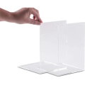 10PCS Transparent Acrylic L-Shaped Bookshelf Baffle Bracket Book Rack. 