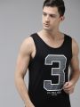 U.S. Polo Assn. Men Black & Grey Printed Gym Vest. 