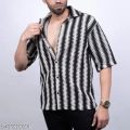 Stylish Cotrise Cotton Shirt And Half Net Full & Half Sleeves  Summer Shirt For Men - Multicolor Fashion  Cotton T-Shirt For Men. 