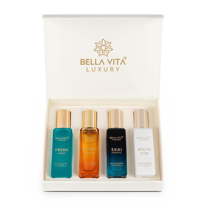 Bella Vita Perfume Gift Set for Men Women (4 x 20 ml)