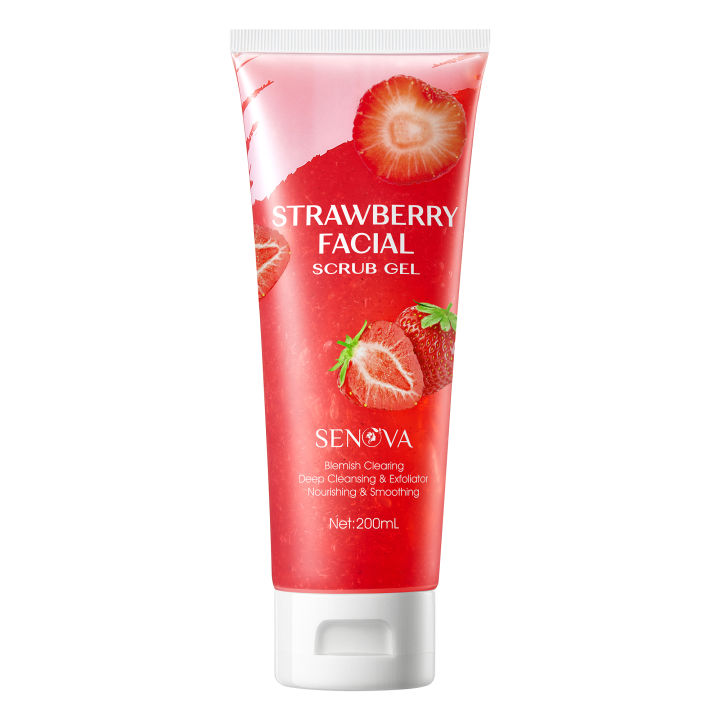 Senova%20Strawberry%20Facial%20Scrub%20Gel%20200ml%20-%20Image%202