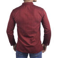 Men Cotton Laced Up Summer Kurta Shirts -Maroon. 