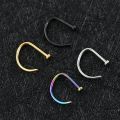HOT Creative Indian Style Nostril D-type Septum Ring Nostril Titanium Body Jewelry Nose Ring Ear Cartilage Piercings Nose Hoop. 