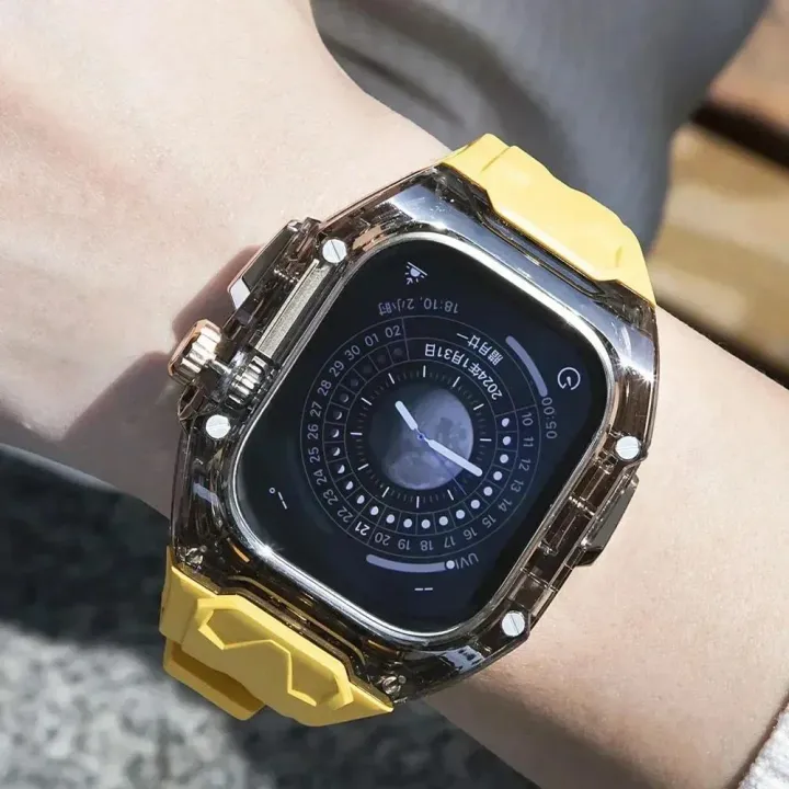 Linman%20BellezaWe%20New%20style%20Modified%20SE4540mm%20Kit%20Modified%20789%20for%20Apple%20High%20Quality%20Watch%2045mm%2041mm%20Strap%20Clear%20IWatch%20Series%20446%20Rubber%20Strap%20Module%20-%20Image%204