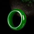 God of Gamblers Style Spinach Green Unisex Playing Mahjong Hetian Jade Ring. 