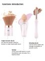 3 In 1 Complexion Trio (Blending Set) Traveling Makeup Brushes Multi-Functional Cosmetic Tool Powder Blusher Eye Shadow Brush Concealer Sponge Cabinet. 