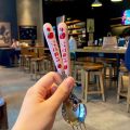 Tableware Ceramic Cute Set Stainless Steel Cutlery Portable Tableware Cartoon Chopsticks Spoon Fork Handle Students. 
