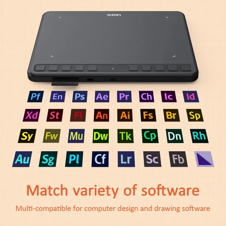 UGEE%20S640%20Graphic%20Drawing%20Tablet%20with%20Battery-Free%20Stylus%20and%2010%20Express%20Keys%20-%20Image%204
