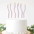 Metallic Curve Candles for Cake Decoration 6 Pcs Set. 