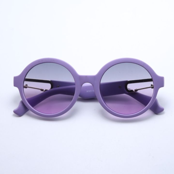 Round Purple Frame Sunglasses For Women