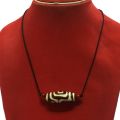 Dzi Bead Stone Beaded Necklace. Traditional Handmade Tibetan Ethnic Necklace For Women. 