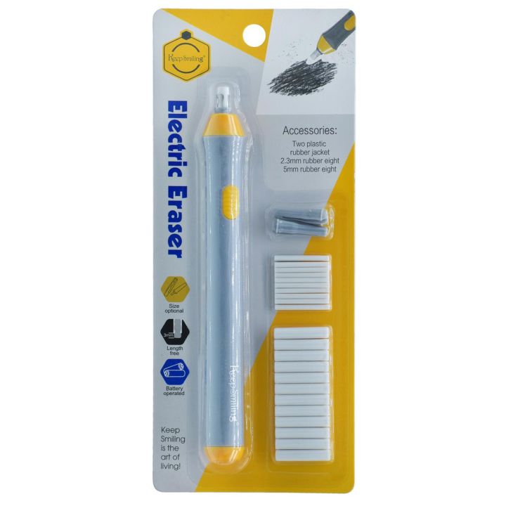 Pazzy Keep Smiling - EE002- Electric Macaron Eraser 2.5mm and 5mm eraser Tombow Mono Eraser sketching eraser (Zero) (Round) PVC Free Eraser 57305 tom bow sketch MONO zero eraser round refillable precision Tip Eraser TE Electric Eraser for Sketch Writing D
