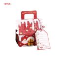 10Pcs New Kraft Paper Christmas Gift Box Xmas Ornament Tag Pendant Candy Bags House Shape Navidad Packaging Boxes New Year. 