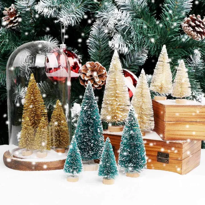 Oufeiton%20Modern%20Holiday%20Tree%20Mini%20Christmas%20Tree%20Set%20with%20Wooden%20Base%20Colorful%20Decorations%20for%20Home%20Party%20Diy%2024/45%20Pcs%20Reusable%20Artificial%20Pine%20-%20Image%203