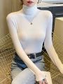 Tailor Stitch Turtle Neck Stretchy Full Sleeve High Neck For Women. 