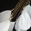 【Happy LifeStore】SUKI Bohemian Colour Feather Ear Hook Clip on Earrings Without for Long Tassels Cuff Earring Jewelry. 