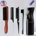 Sutuiying 6pcs Wooden Comb Set with Bamboo Handles - Boar Bristle Teasing Profesional Smoothing Combs men Bottle Perfect for Slicked Back Hairstyles. 